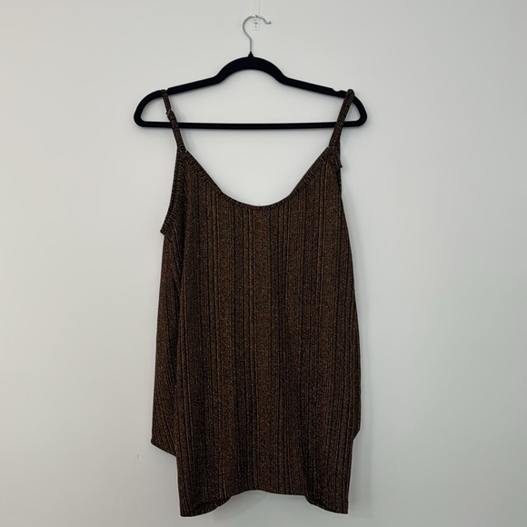 Lurex Cowl Neck Tank Top by Umgee - Copper Brown - Picture 6 of 6